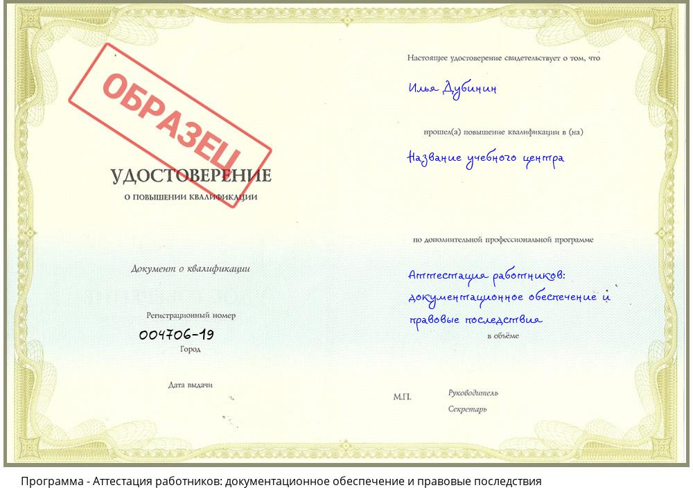 Аттестация работников: документационное обеспечение и правовые последствия Кропоткин